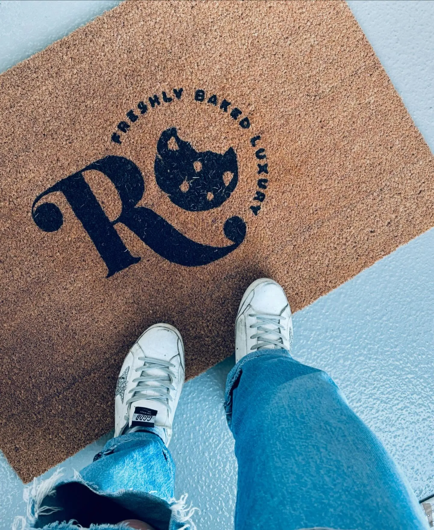 Branded doormat black mark