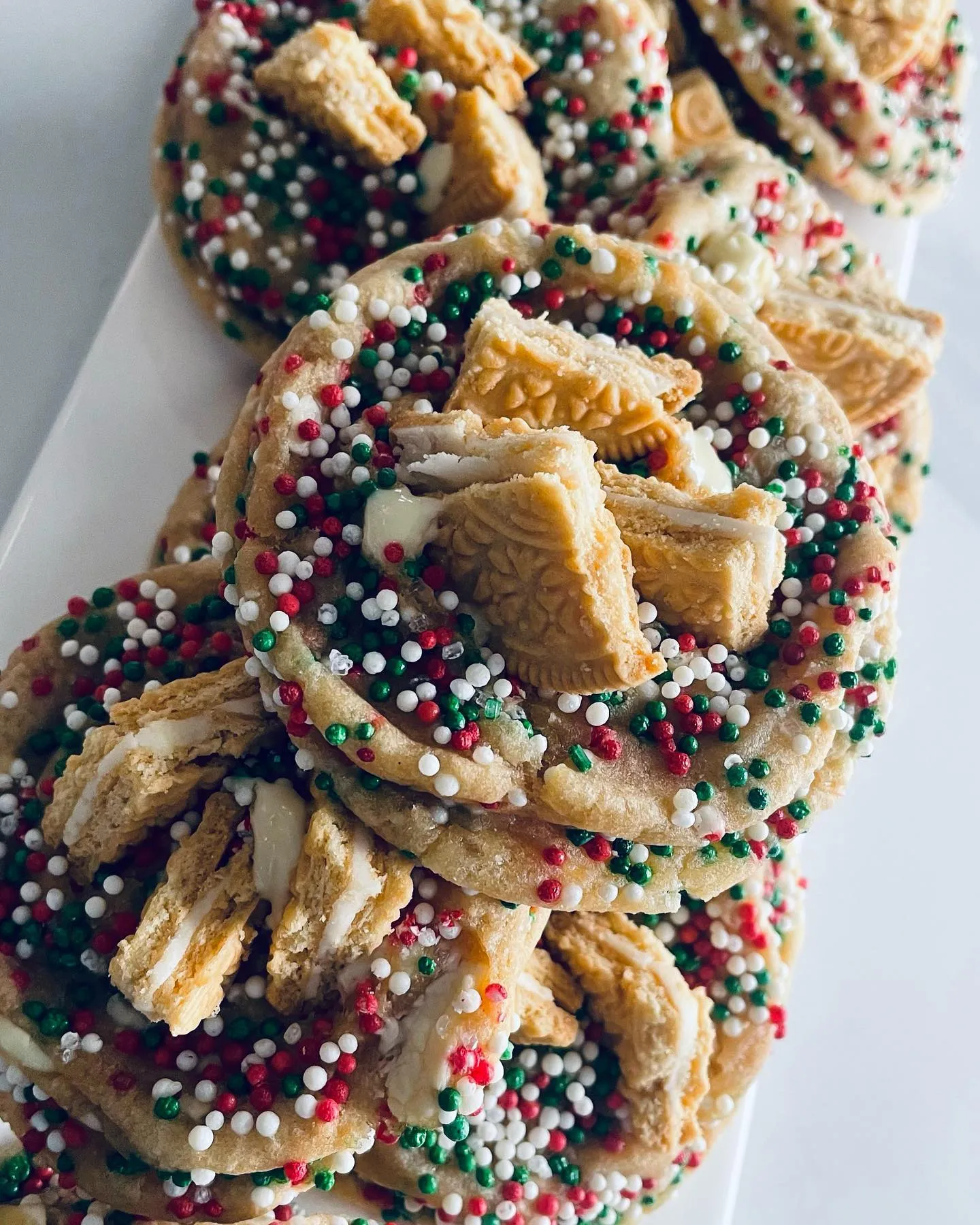 Christmas sprinkle nonpareil platter