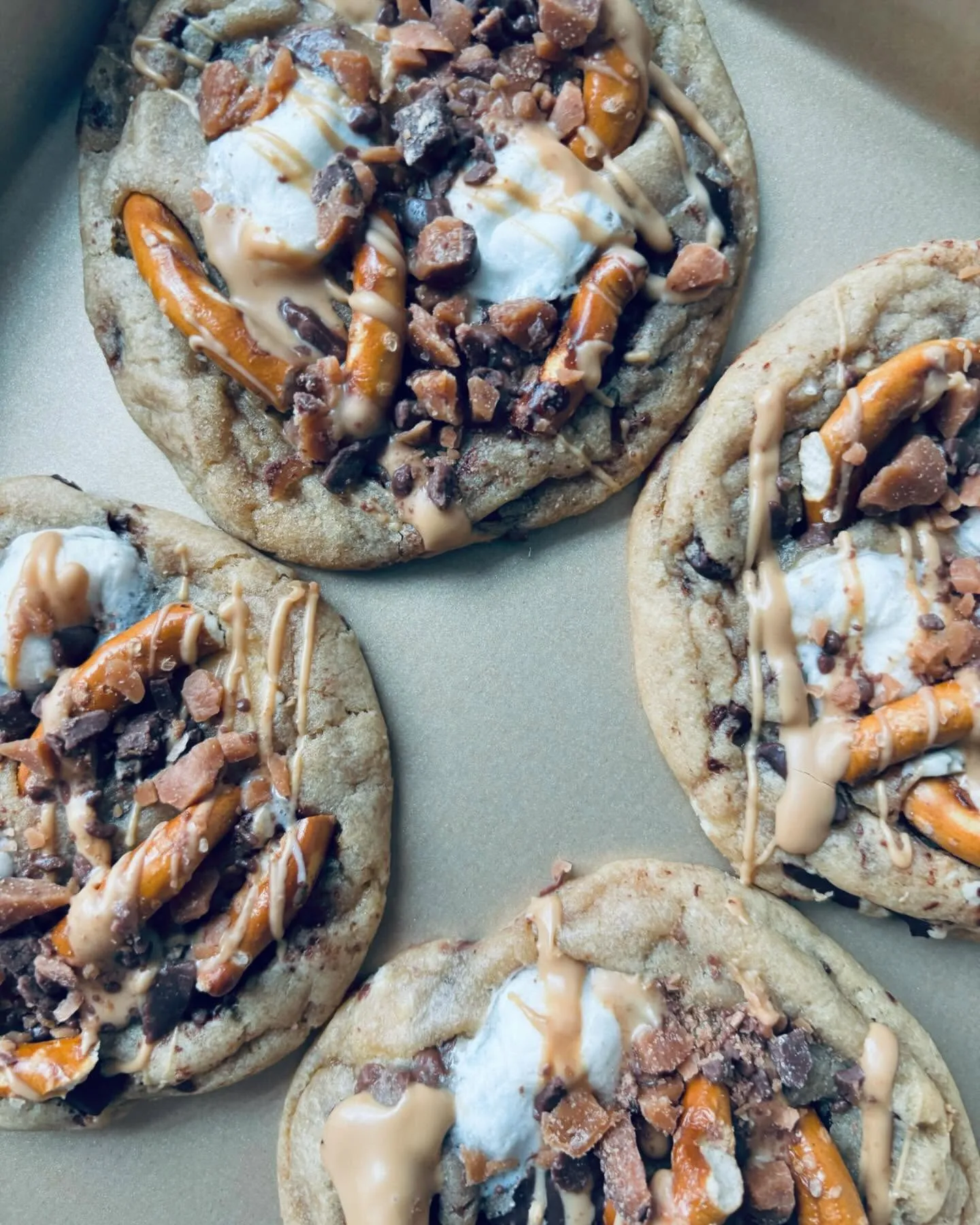 Pretzel marshmallow toffee cookies