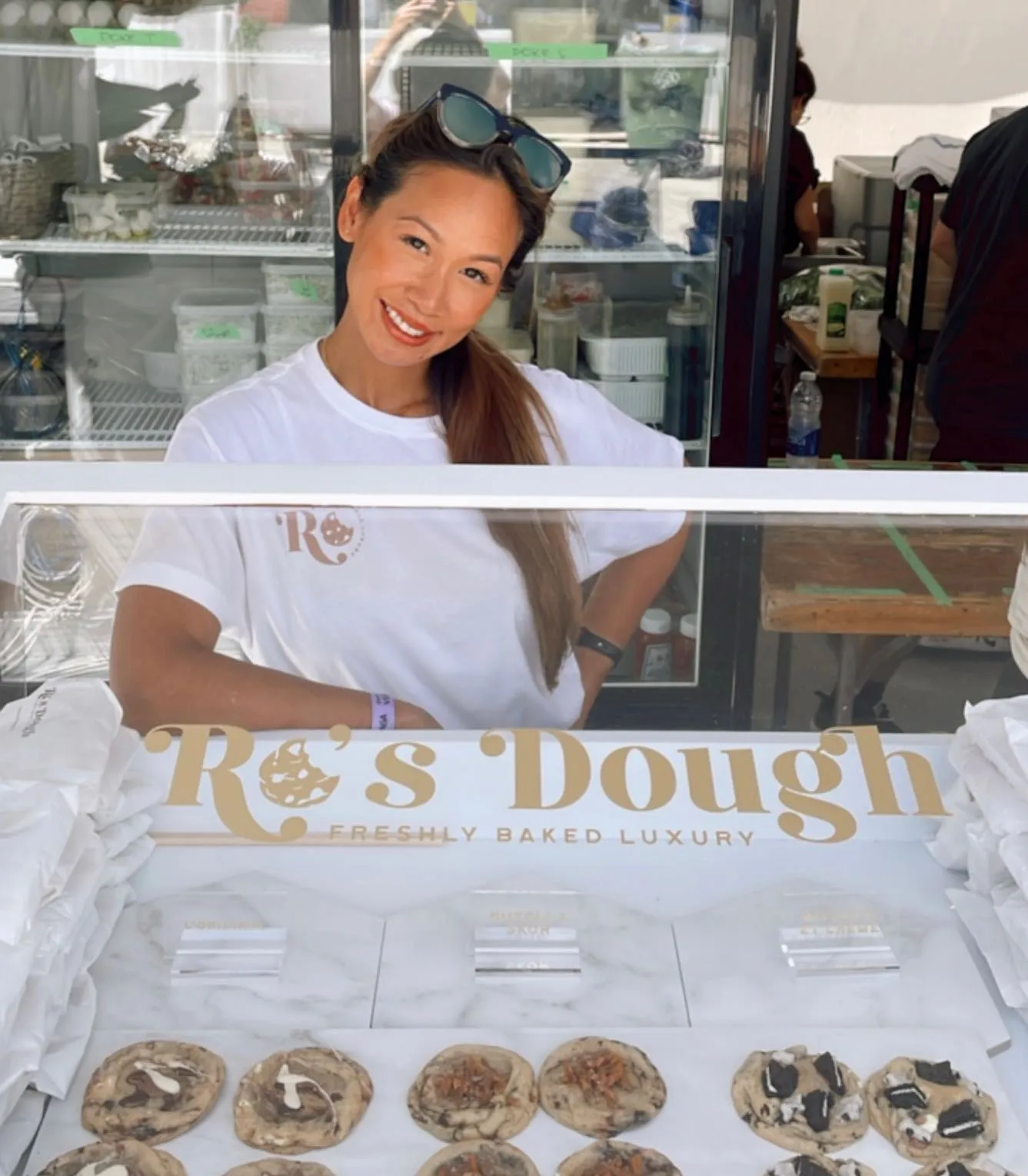 Wordmark gold market stall rowena